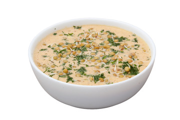 raw soup served in bowl