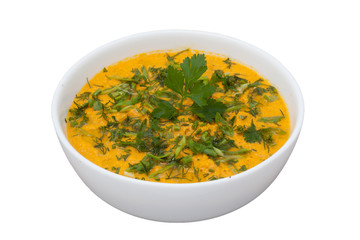 raw soup served in bowl