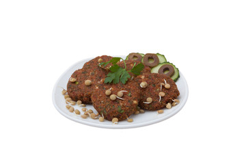 raw falafel served on plate