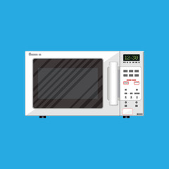 White modern closed microwave oven