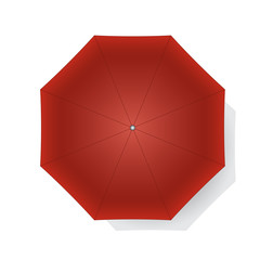 Umbrella isolated on white background.Top view. Vector illustration.