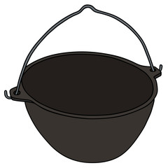 Hand drawing of a classic black kettle