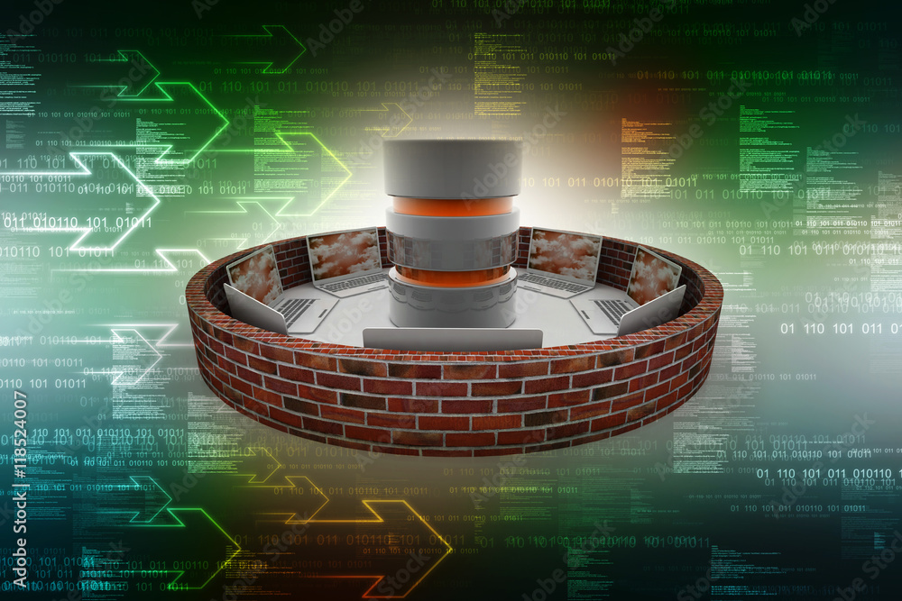 Poster computer network,3d rendering