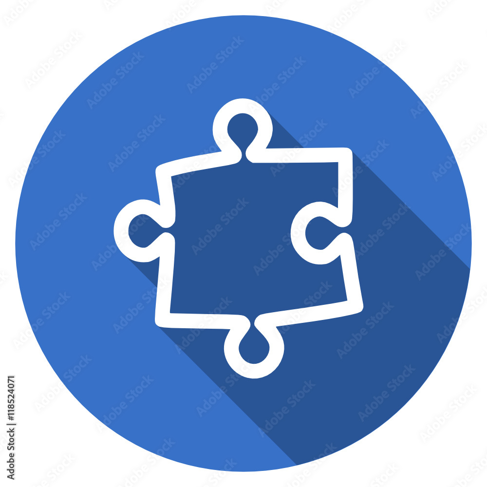 Poster flat design blue round web puzzle vector icon