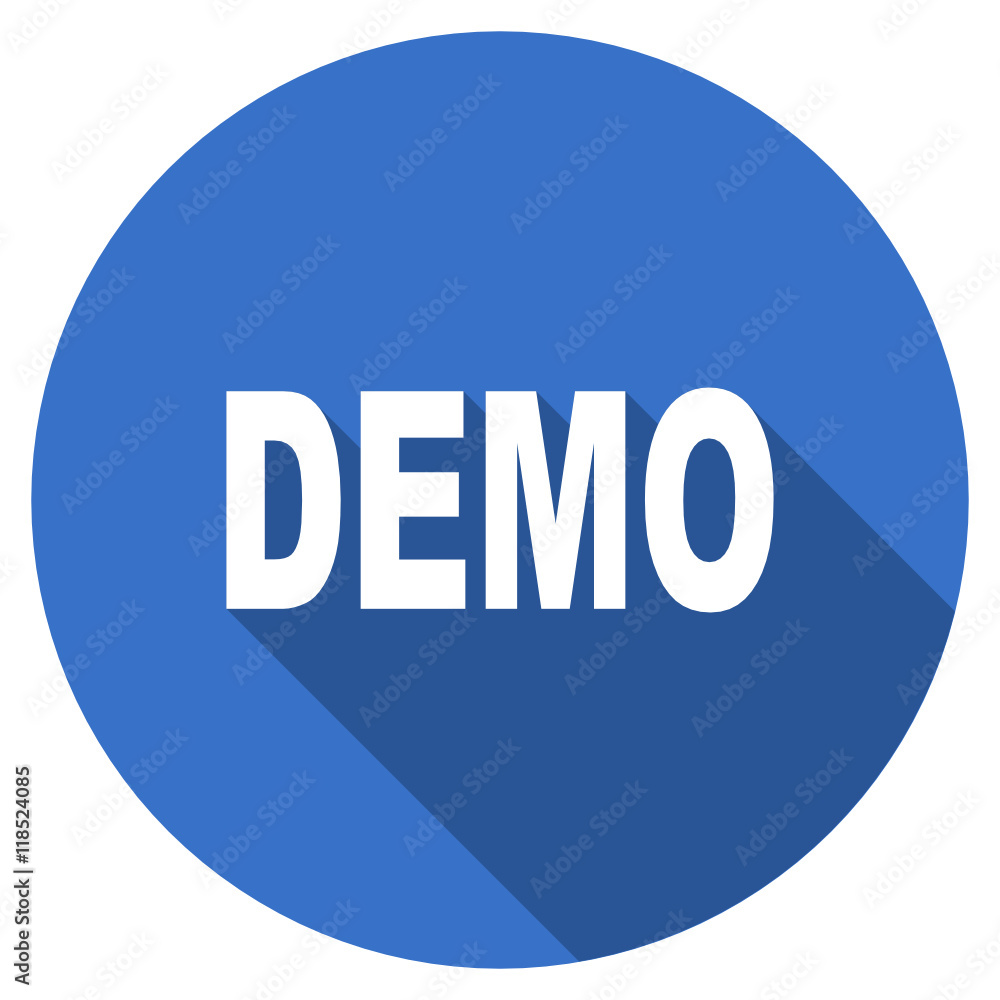 Poster Flat design blue round web demo vector icon