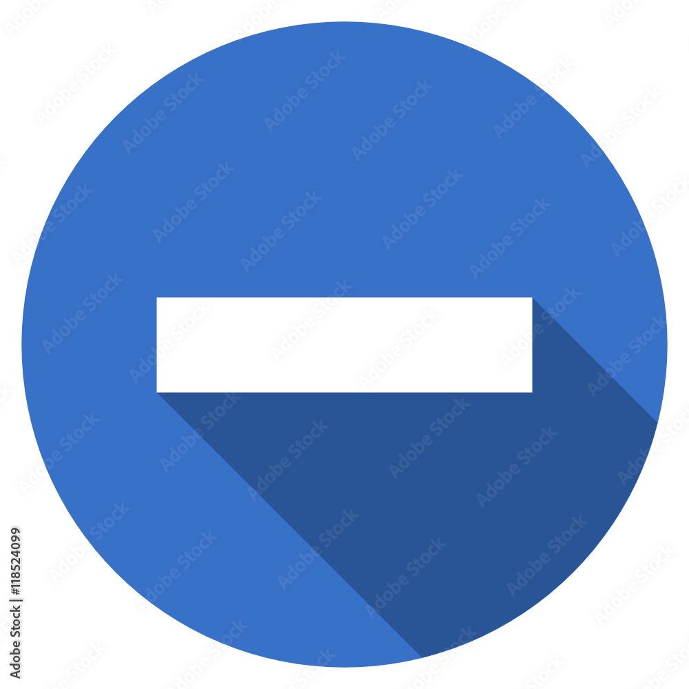 Poster flat design blue round web minus vector icon