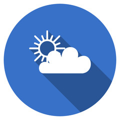 Flat design blue round web cloud vector icon