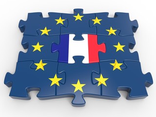 Puzzle. 3D illustration. 3D CG.