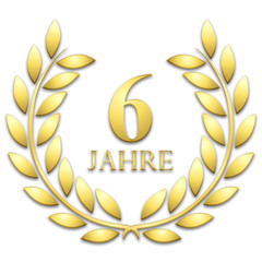 Lorbeerkranz. Gold. 6 jahre