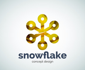 Obraz premium Vector Christmas snowflake logo template