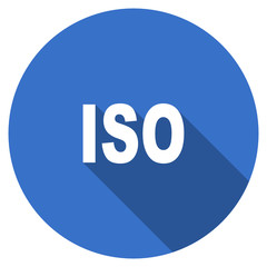 Flat design blue round web iso vector icon