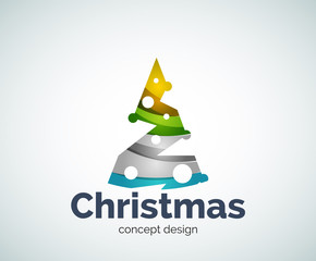 Vector Christmas tree logo template