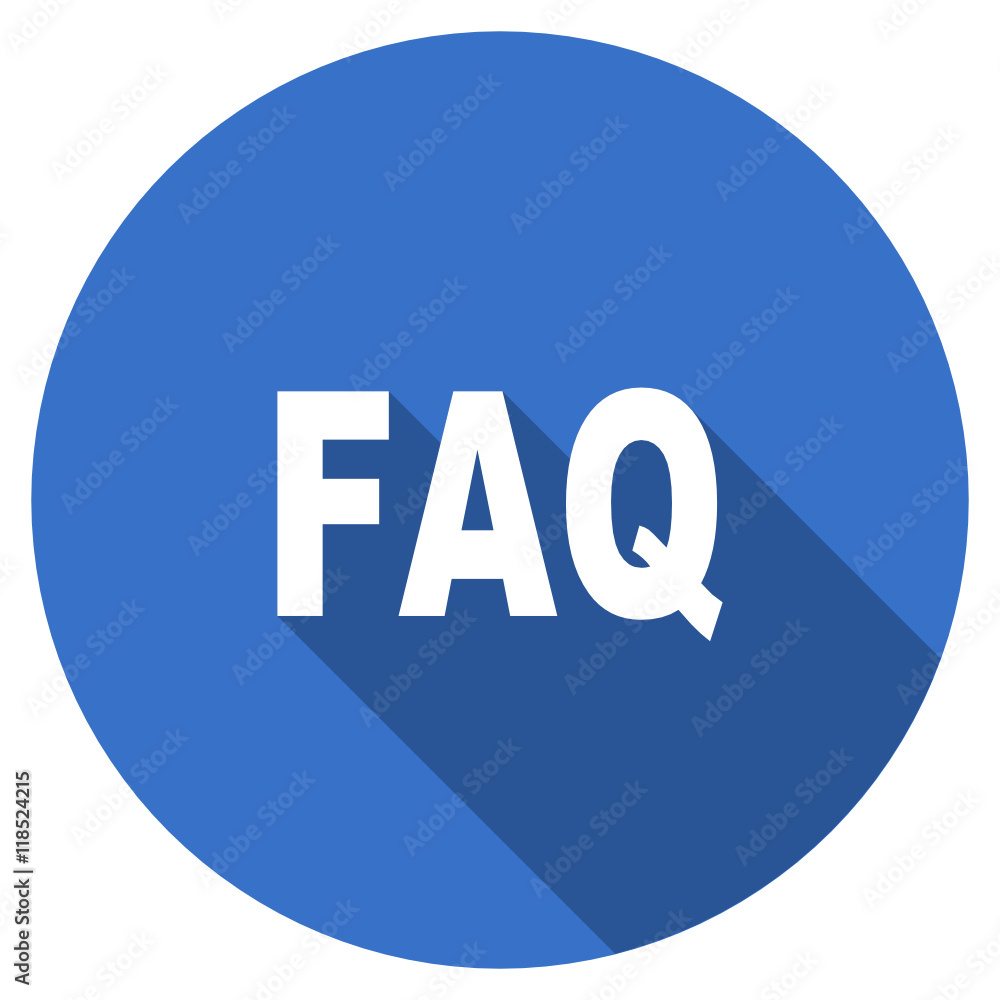 Aufkleber Flat design blue round web faq vector icon