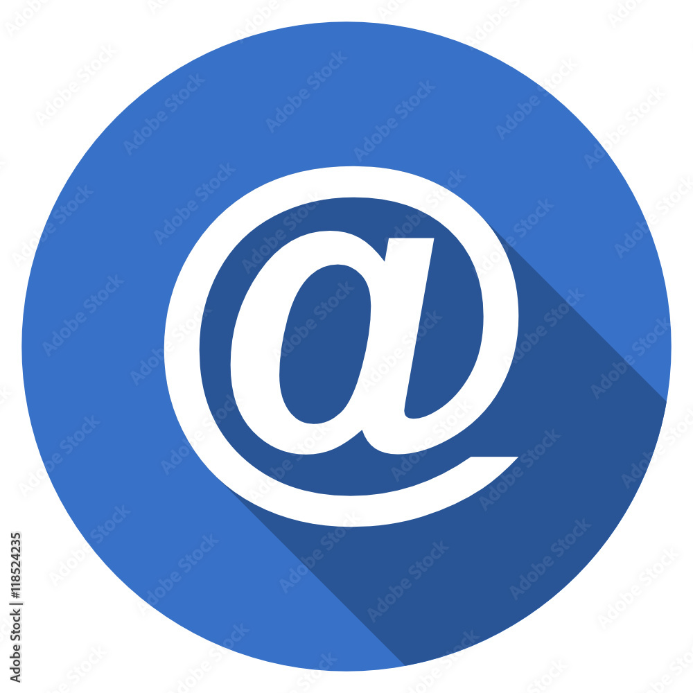 Poster flat design blue round web email vector icon