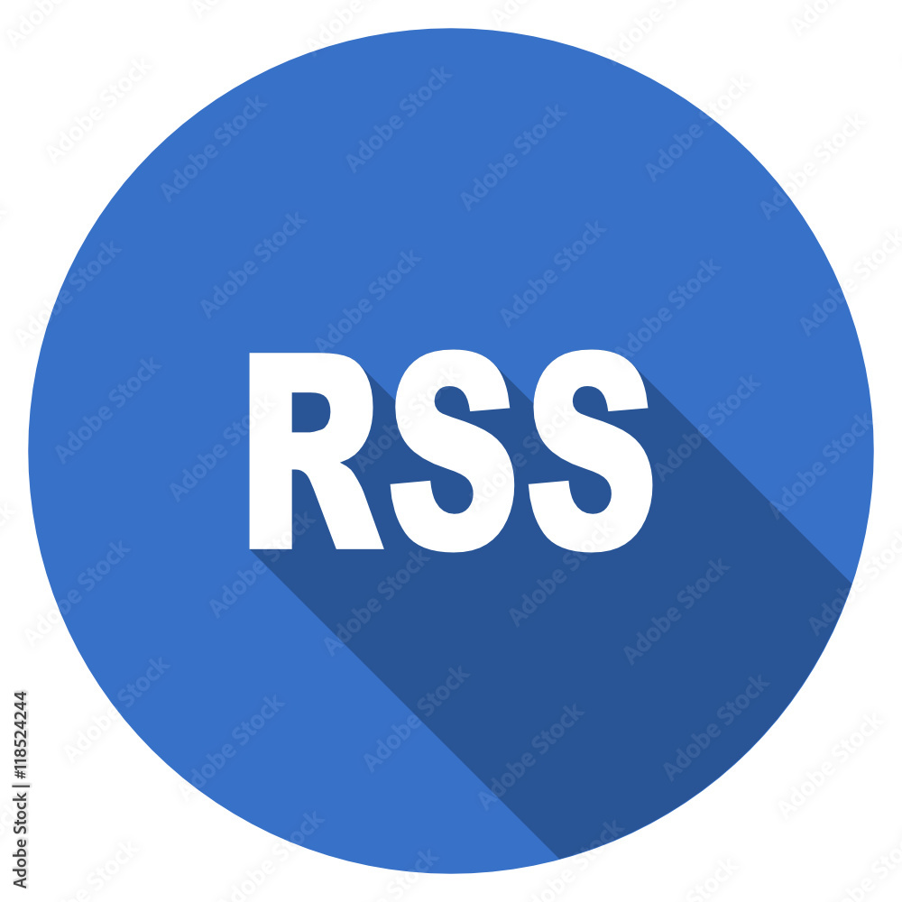 Aufkleber flat design blue round web rss vector icon