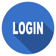 Flat design blue round web login vector icon