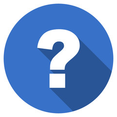 Flat design blue round web question mark vector icon