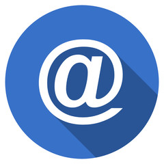 Flat design blue round web email vector icon