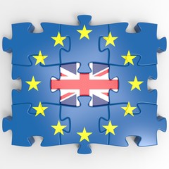 Puzzle. 3D illustration. 3D CG.