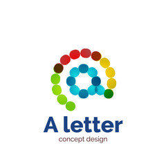 Vector modern minimalistic dotted letter concept logo