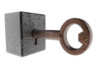 Key. 3D illustration. 3D CG.