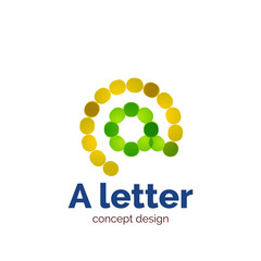 Vector modern minimalistic dotted letter concept logo