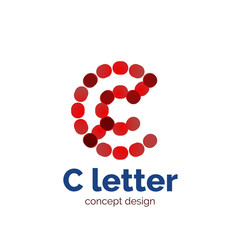 Vector modern minimalistic dotted letter concept logo