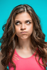 Naklejka premium The portrait of disgusted woman