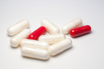 Pills on a white background