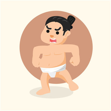 sumo wrestler illustration design