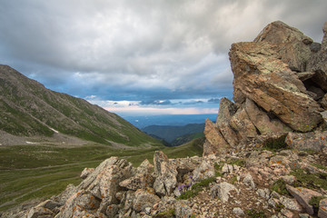 magnificent view of the mountain landscape in summer, Kazakhstan, Kyrgyzstan
