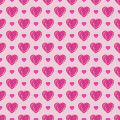 Pastel hearts seamless pattern. Romantic design. Delicate symbol of love. Decorative backdrop for wrapping paper. Vector illustration.
