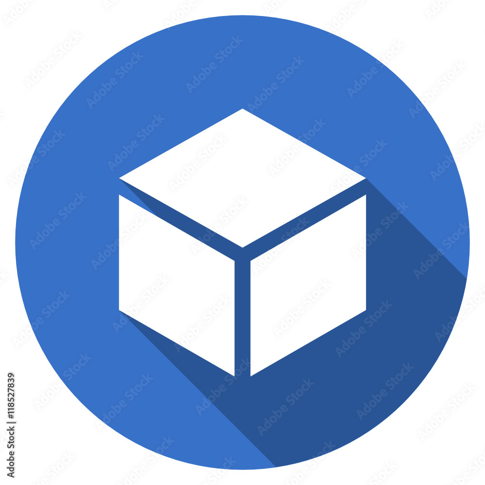 Aufkleber flat design blue web box vector icon