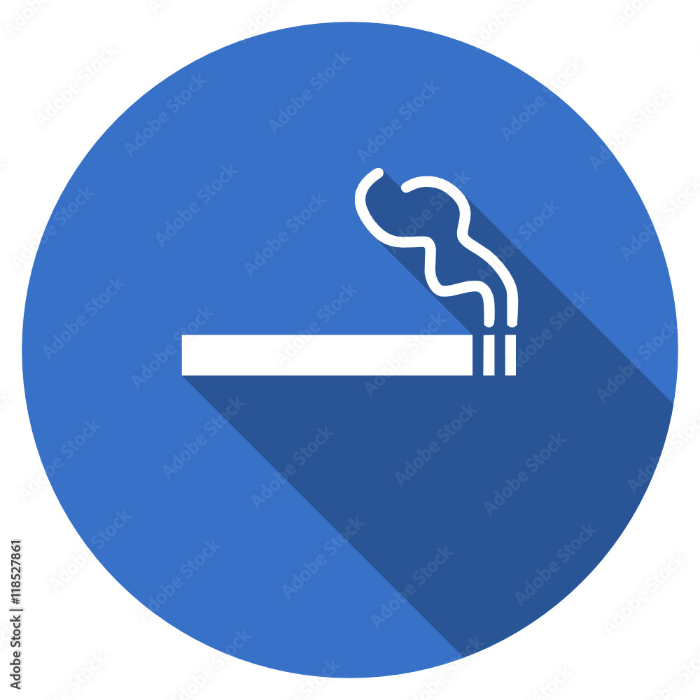 Aufkleber flat design blue round web cigarette vector icon