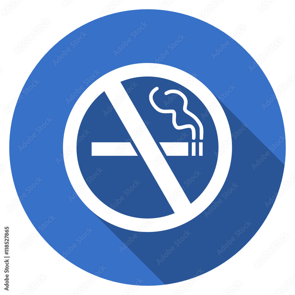 Aufkleber flat design blue round web no smoking vector icon