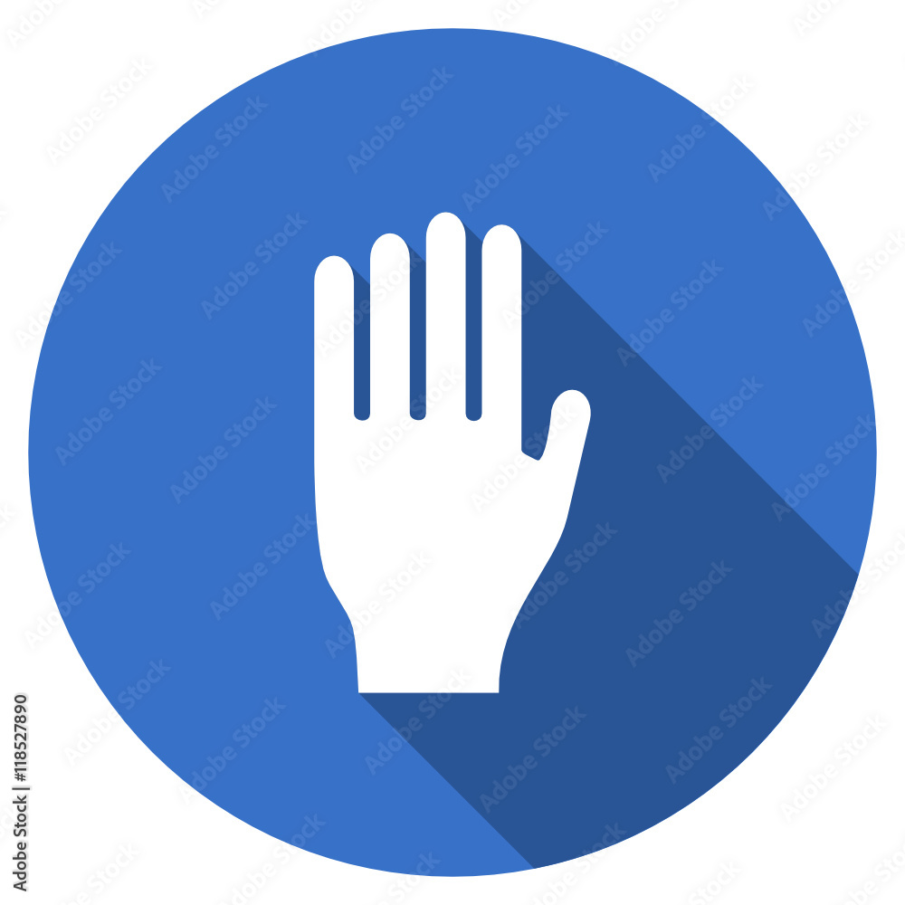 Poster flat design blue round web hand vector icon