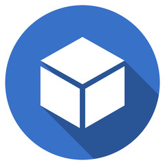 Flat design blue web box vector icon