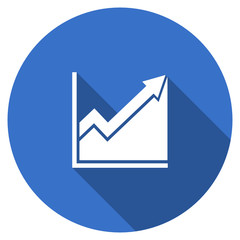 Flat design blue round web chart vector icon