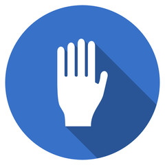 Obraz premium Flat design blue round web hand vector icon