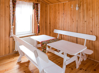 Wooden Wall Sun Room Interior