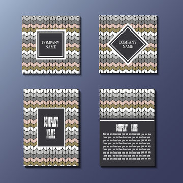 Set of Flyer template with abstract ornament pattern.