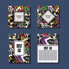 Set of Flyer template with abstract ornament pattern.