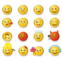 Set mit lustigen Emojis , smileys
