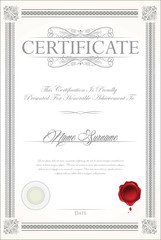 Certificate or diploma retro vintage template