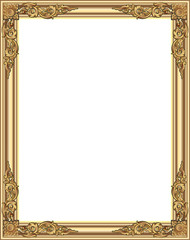 Gold photo frame with corner line floral for picture, Vector design decoration pattern style