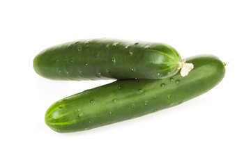 Two cucumbers isolated on white  background