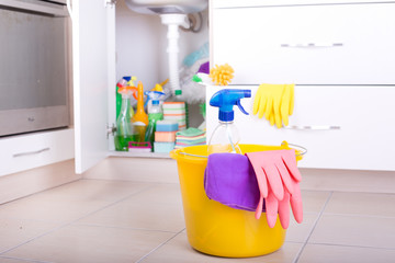 Kitchen cleaning concept