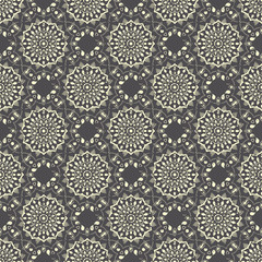 Seamless hand drawn mandala pattern. Vintage elements in orienta