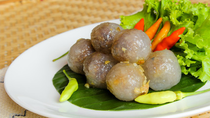 Tapioca balls with pork filling