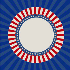 Independence day circle background with lines and stars